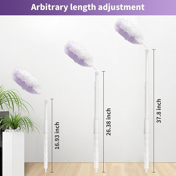 360° Duster Refills for S-wiffer Dusters,Multi Surface Thickened Heavy Duster kit for Cleaning inclue 40 Count Disposable Dust Refills with 1 Extension Handle