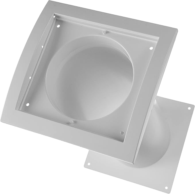 Repa Market 4 Inch Plastic Through Wall Ventilation kit - Dryer Vent Hood with Adjustable Pipe and Duct Connector - White - Dryer exhaust vent with Built in Gravity Damper