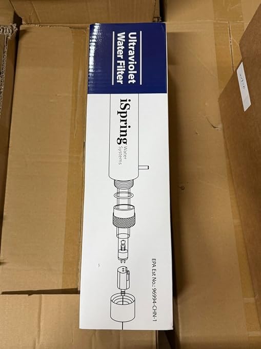 iSpring UVF11A UV Ultraviolet Light Water Filter with Smart Flow Control Switch 11W, 110V, 10-INCH