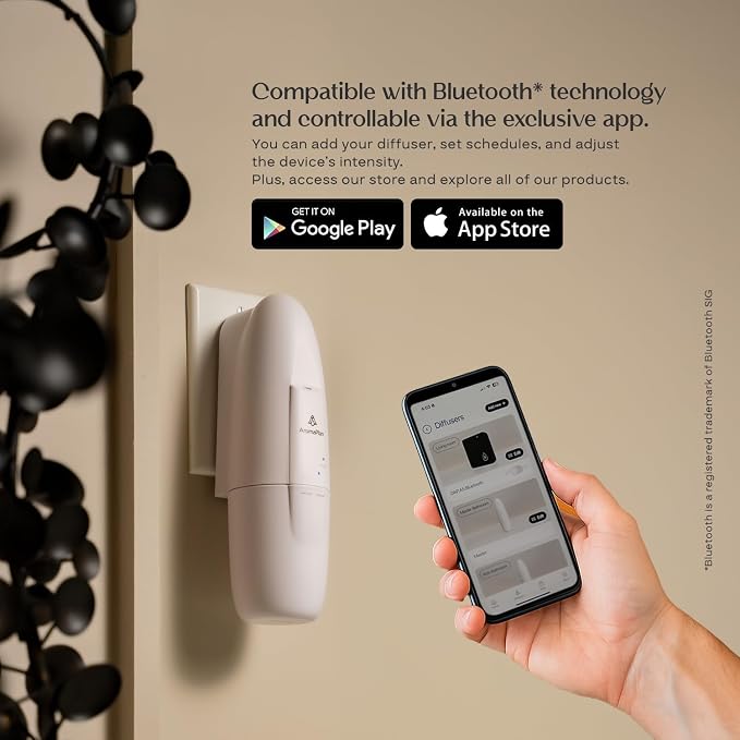 AromaPlan 5 Star Collection Plug in Diffuser (Fragrance+Sample Set Included)-Cold Air & Waterless Diffusers for Home & Office- Silent Wall Diffuser Plug in,Bluetooth App Control, 500 sq.ft -2 Devices