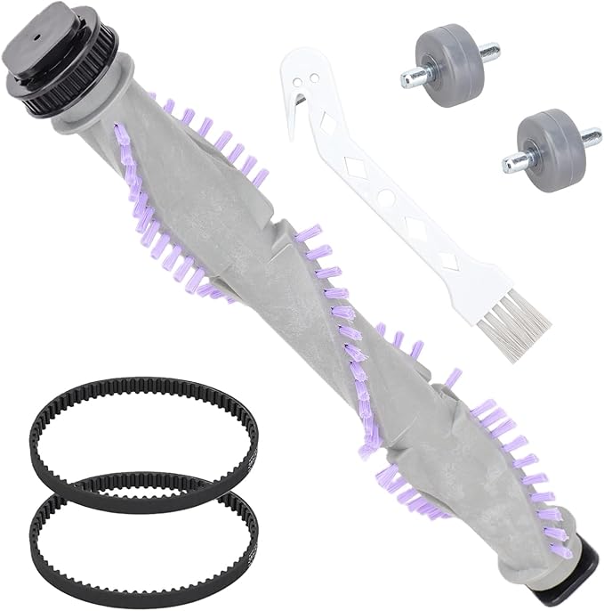 Roller Brush Belt Replacement Compatible with Shark Navigator Lift-Away Upright Vacuum CU512 CU510 CU520 CU500 Vacuum Brush Replacement Part, 1 Roller Brush + 2 Belts + 2 Wheels