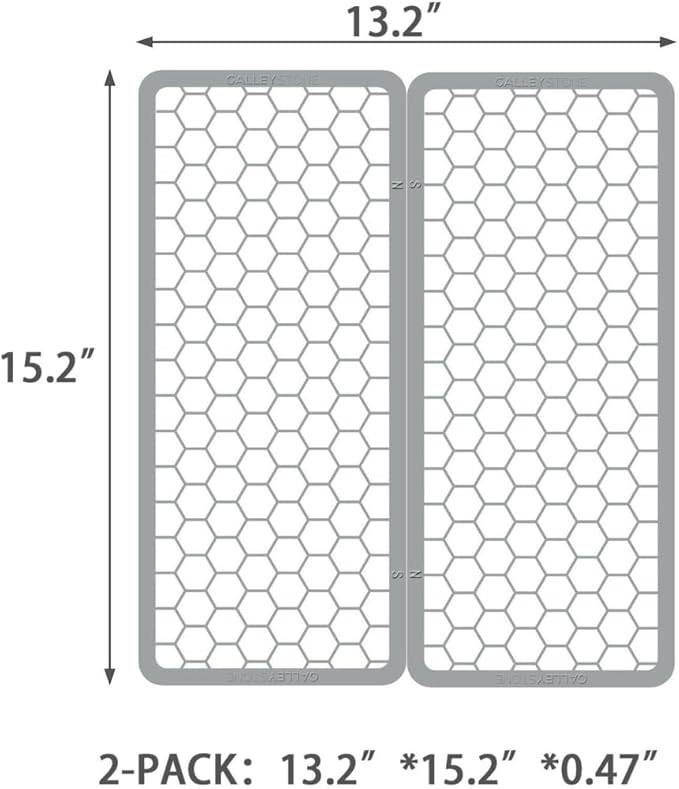 Magnetic Dish Drying Mat - 2 Pack | Ultra-Absorbent Diatomaceous Earth | Fast-Drying, Stackable with Magnets | Heat-Resistant, Eco-Friendly, Ideal for Small Kitchens | 13.2" x 15.2" x 0.47"