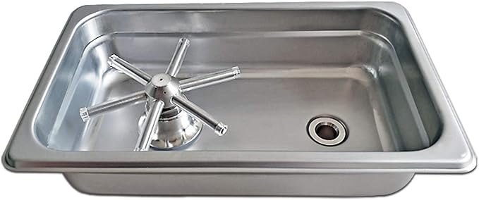 YBB Pitcher Rinser Cup Washer Glass Cleaning Rinser with Side Sprays, Drain and Drip Tray for Bar Coffee Shop (10.4×6.5×2.6")