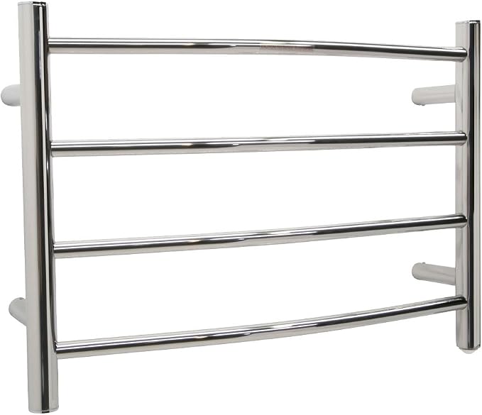 ANZZI Glow 4-Bar Wall Mounted Towel Warmer in Brushed Nickel, Energy Efficient 40W Electric Plug in Heated Towel Rack, Stainless Steel Towel Heater Rail Quick Towel Dryer, TW-AZ018BN