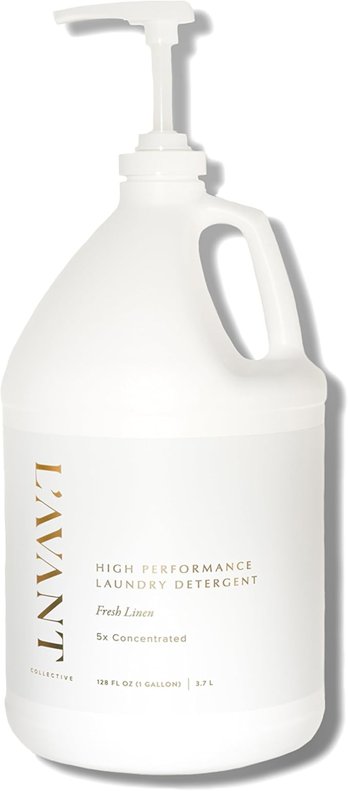 L'AVANT Collective Luxury Laundry Detergent | Bulk 1 Gallon | Fresh Linen | Natural Non-Toxic Liquid Laundry Soap with Enzymes | Plant-Based, 5x Concentrated, HE Compatible | 128 oz