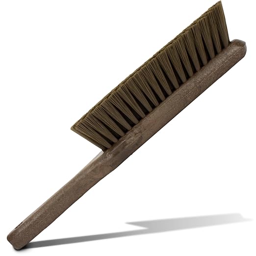 SPARTA 8 Inch Soft Counter Brush with Polyester Bristles and 5 Inch Handle, Color Coded Handheld Broom for Tables Countertops and Foodservice Surfaces, 13 Inch Overall Length, Brown