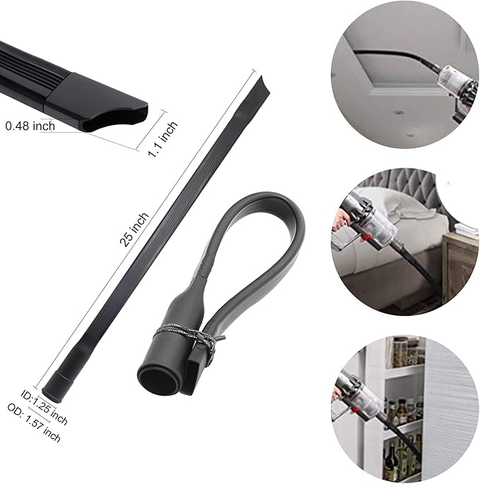 8 Pcs Household Cleaning Vacuum Cleaner Attachments for Shop Vac Accessories - 2 1/2" to 1 1/4" Vacuum Hose Adapter, 1 7/8" to 1" Adapter for Shop Vac, 1 1/4" Vacuum Brush Flexible Crevice Tool