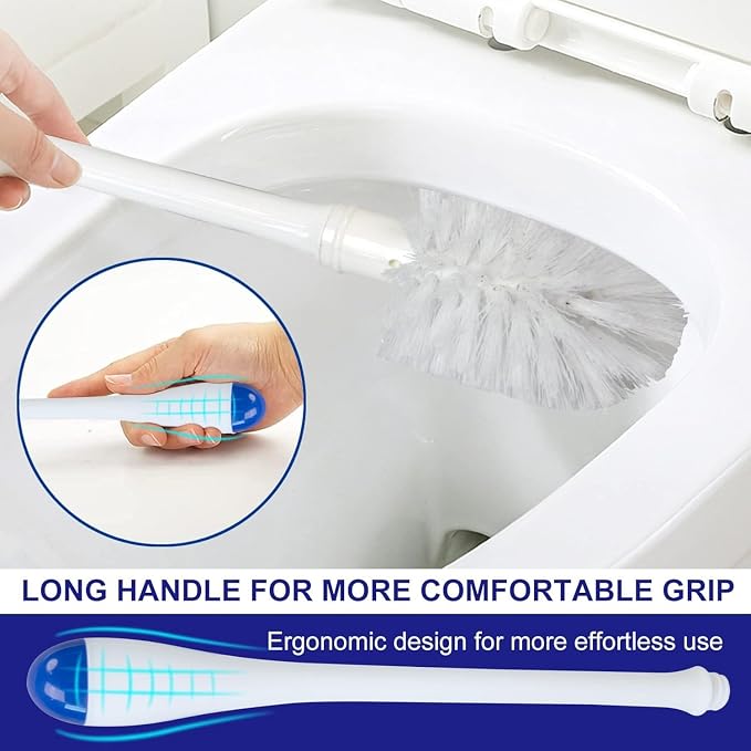 CELOX Toilet Bowl Brush and Holder, Bathroom Cleaning Kit, 2 Set, White
