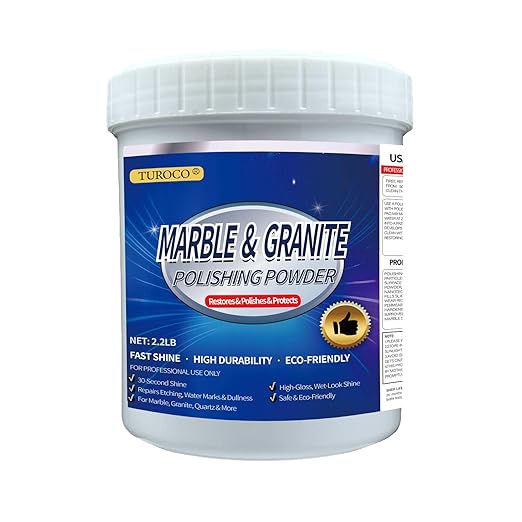 Stone Polishing Powder – for Marble, Granite & Quartz Surfaces, Removes Water Spots & Scratches, Restores Glossy Finish, Great for Kitchen & Bathroom, 2.2LB