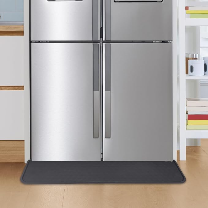 Refrigerator Mat, Washing Machine Spill Liner, Drip Tray and Leak Catcher Mat, Fridge Mat Prevent Water Leakage and Floor Damage from Elecrical Equipment Heavy Duty 37.5'' x 8.5'' Grey