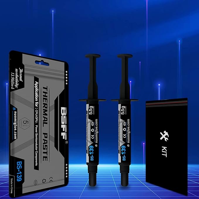 Thermal Paste, 11g with Toolkit CPU Paste Thermal Compound Paste Heatsink for IC/Processor/CPU/All Coolers, Carbon Based High Performance