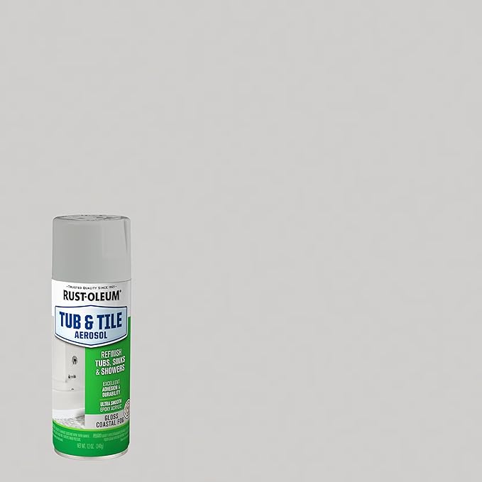 Rust-Oleum 385291 Specialty Tub & Tile Spray Paint, 12 oz, Gloss Coastal Fog