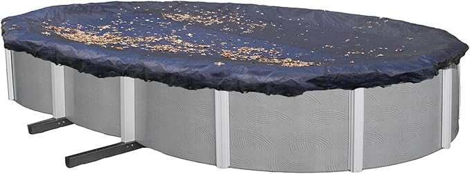 Blue Wave 12-ft x 24-ft Oval Leaf Net Above Ground Pool Cover