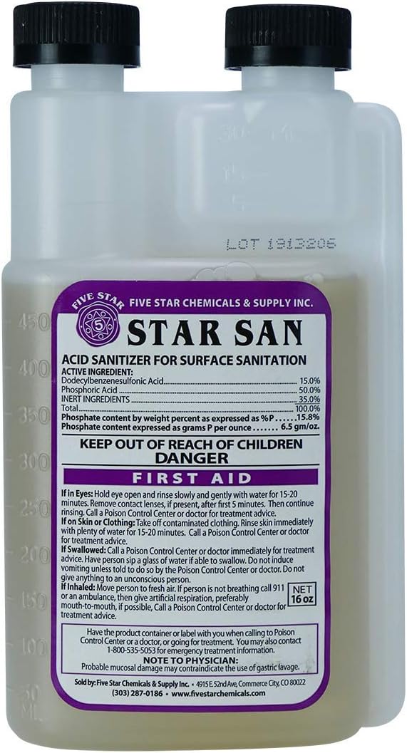 Five Star Star San Brew Sanitizer and FastRack 1 Gallon Fermenter Bundle