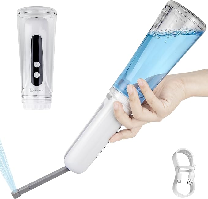 Handheld Portable Travel Bidet Sprayer, Rechargeable Electric Bidet, Peri Bottle for Women & Men, Upside Down Design, Works with Warm Water, No Heating Function, Personal Hygiene Care