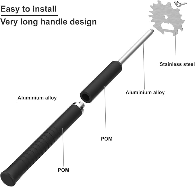 Universal BBQ Grill Scraper for Hot Grill Grates- 16.5 Inch Long Handle Barbecue Grill Cleaner with Stainless Steel BBQ Cleaning Tools Fit Most Grills