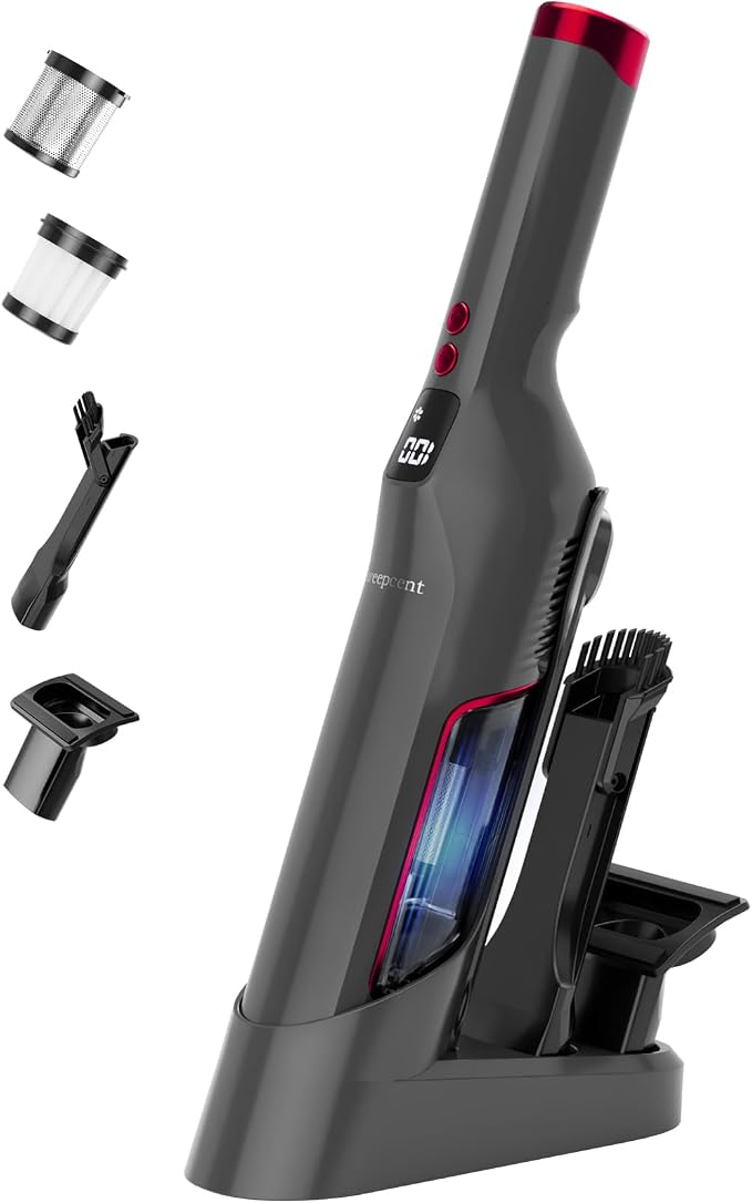 Sweepcent Cordless Handheld Vacuum, Car Vacuum Cleaner with 2-in-1 Crevice Tool, Charging Dock, Lightweight Portable Handheld Vacuum