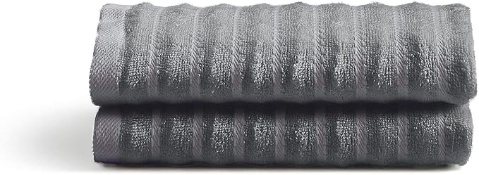 Cosy House Collection Luxury Rayon Derived from Bamboo Blend 2-Pack Towel Set - Ultra Soft, Absorbent and Quick Drying - Plush Cotton Hotel Spa Quality - 15" x 26" (Hand Towel, Grey)