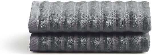 Cosy House Collection Luxury Rayon Derived from Bamboo Blend 2-Pack Towel Set - Ultra Soft, Absorbent and Quick Drying - Plush Cotton Hotel Spa Quality - 15" x 26" (Hand Towel, Grey)