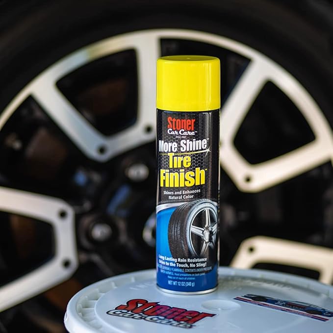 Stoner Car Care 91094-4PK More Shine Tire Finish – Tire Shine Spray Restores Deep Matte Black Finish with Long-Lasting Rain-Resistant Protection, Dry-to-Touch – 12 oz (Pack of 4)