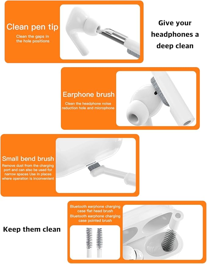 25-in-1 Electronics Cleaning Kit - Headphone Earbud Cleaner with Keycap Puller,Magnetic Charger Organizer & Phone Stand for Laptops,VR Headsets,Cameras & Small Gadgets