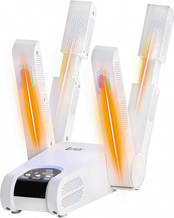 Boot Dryer for Work Boots, Electric Shoe Dryer 4 Drying Ports, Adjustable Telescopic, Portable Boot Dryer have Automatic Shut-Off Timer, Boots Warmer for Work Boots, Sneakers, Gloves, Helmets