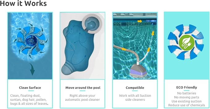 Original Plus - The Automatic Pool Surface Cleaner - Clarifier Pool Skimmer - Suction Skimmer for Pools