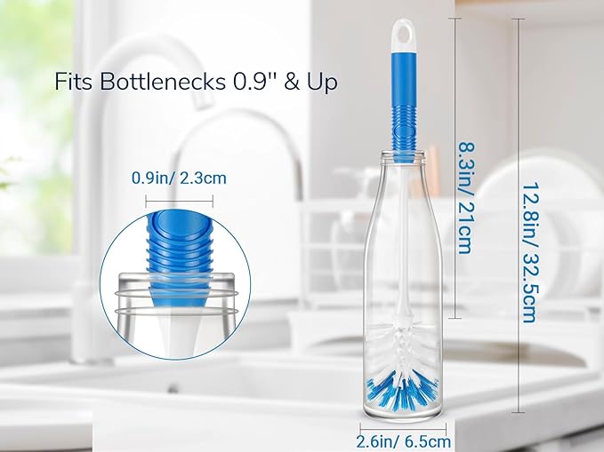 Dish & Bottle Brush Set – 9 Pack Kitchen Cleaning Brushes for Dishes, Bottles, Pots, Pans, Sinks & Glassware