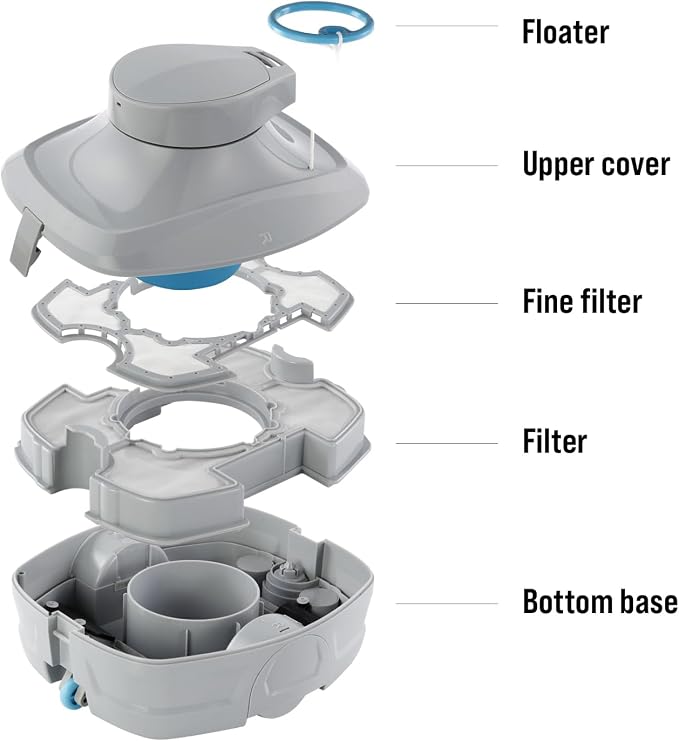 Lightweight Compact Cordless Robotic Pool Cleaner for Above Ground Pools & In-Ground Pools