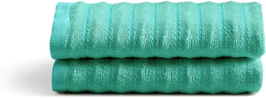 Cosy House Collection Luxury Rayon Derived from Bamboo Blend 2-Pack Towel Set - Ultra Soft, Absorbent and Quick Drying - Plush Cotton Hotel Spa Quality - 15" x 26" (Hand Towel, Turquoise)