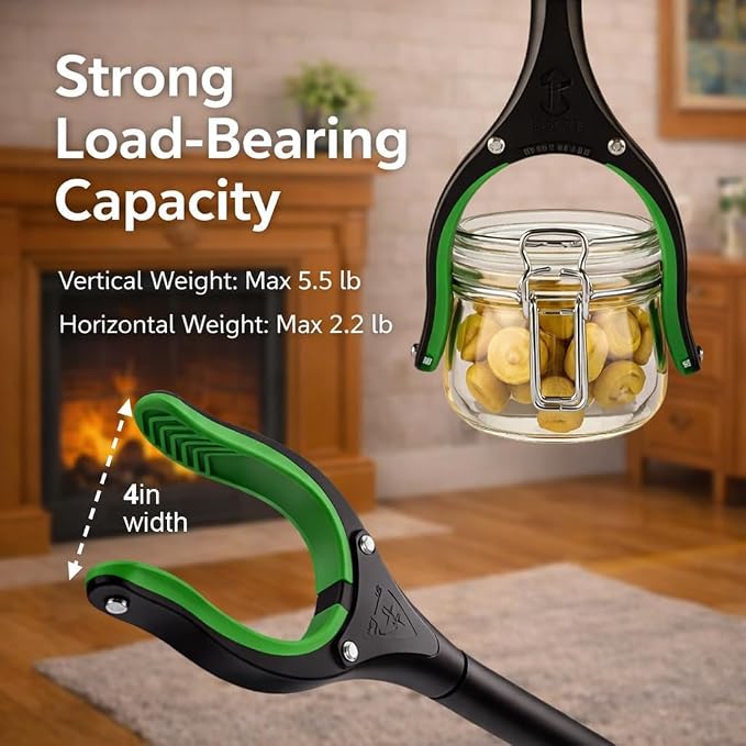 60" Extra Long Grabber Reacher Tool, Aluminum Foldable Reacher Grabber, Dual Magnetic Tip, 2 in 1 Pickup Grabber w/Shoe Horn, Strong Upper Picker for Elderly, Surgery Recovery, Medical, Trash