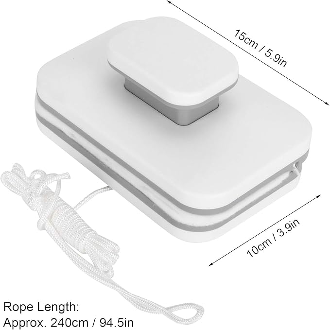 Magnetic Window Wiper Cleaner, with Safety Rope, Suitable for 3‑10MM Single‑Layer Glass, for Home High-Rise Glass Use