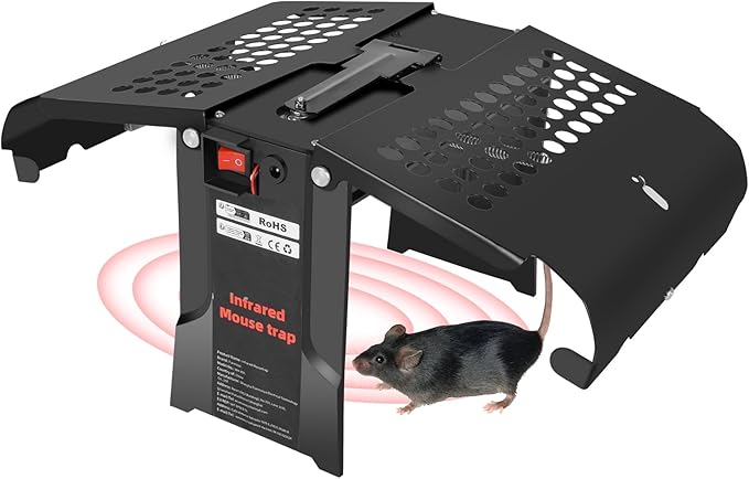 Electronic Mouse Trap Indoor, Humane Reusable Rat Trap for Home Kitchen Garage, Smart Infrared Sensor, USB Rechargeable (1 Pack)