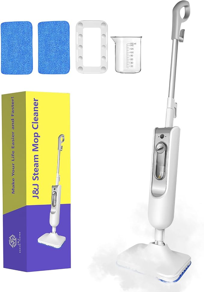Steam Mop for Floor Cleaning, Effortless Ergonomic Design Floor Steamer for Hardwood and Tile, Adjustable Steam Modes, 1500W High Power, 16.4ft Cord, 400Ml XL Tank, 2 Washable Pad (1) (1)