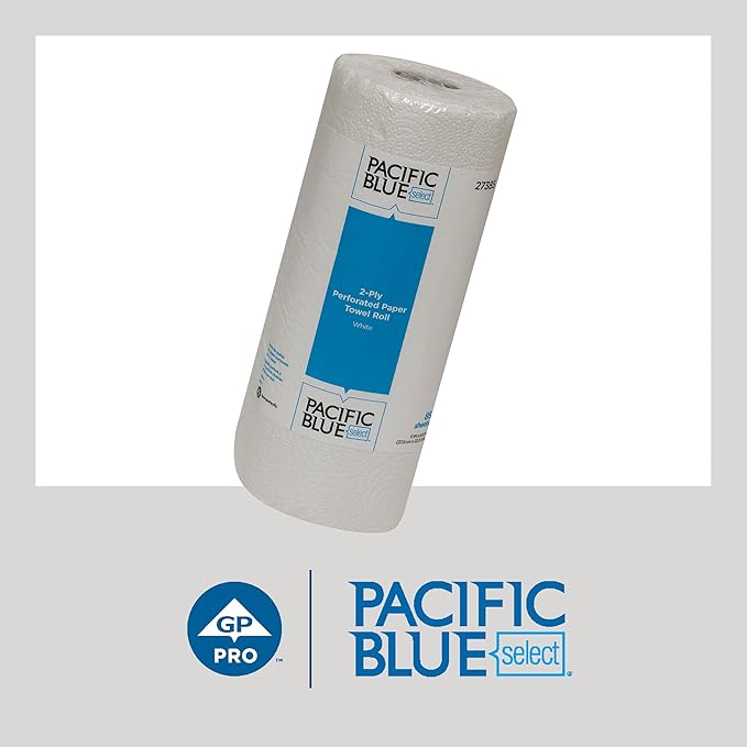 Georgia-Pacific Pacific Blue Select 2-Ply Perforated Roll Paper Towel, White, 85 Sheets Per Roll, 30 Rolls Per Case, 27385