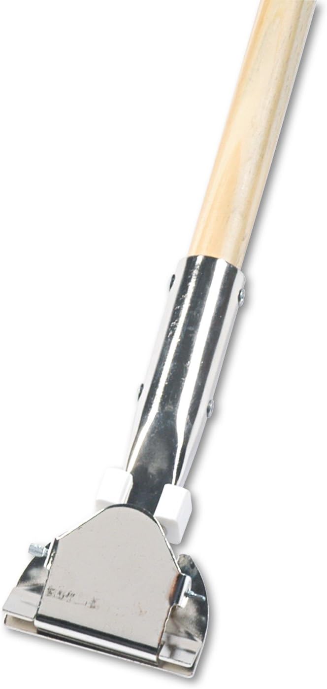 Boardwalk BWK1490 Clip-On Dust Mop Handle, Lacquered Wood, Swivel Head, 1" Dia. x 60" Long