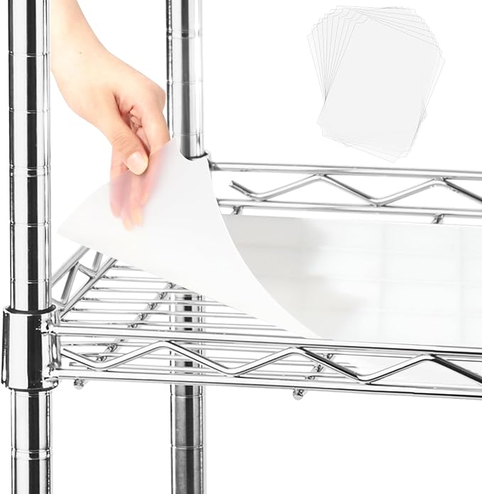 Frienda Set of 6 Wire Shelf Liner 18 x 48 Inch Heavy Duty Shelf Liners for Wire Shelving, Waterproof Non Adhesive Plastic Mat for Metal Rack Kitchen Shelves, Shoe Rack