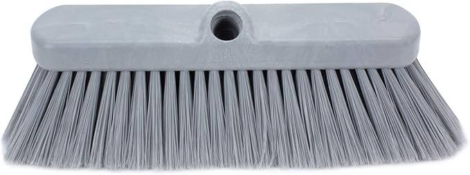 SPARTA 41278EC23 Flo-Thru Plastic Wall Scrub Brush, Equipment Brush With Soft Nylex Bristles For Industrial Kitchens, Hospitals, Commercial Cleaning, 4 Inches, Gray, (Pack of 12)
