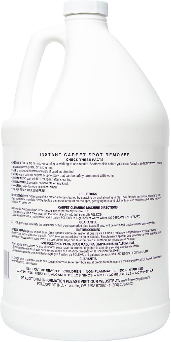 FOLEX Instant Carpet Spot Remover Carpet Cleaner with Reusable Cleaning Cloth - 128 oz - Removes Pet Accidents, Grease, Red Wine and More - 4 Pack