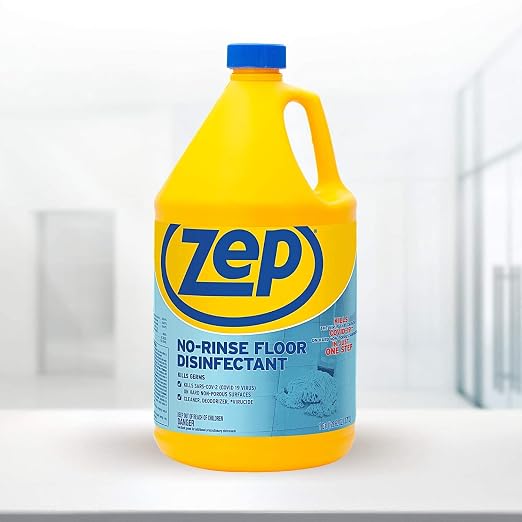 Zep, ZPEZUNRS128, No Rinse Floor Disinfectant, Blue,1Each & Professional Sprayer Bottle 32 ounces - Up to 30 Foot Spray, Adjustable Nozzle