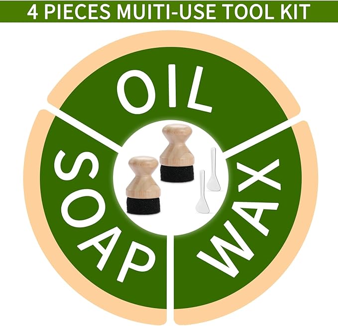 2pcs Cast Iron Oil/Wax/Conditioner Applicator+Cast Iron Cleaning Scrubber Brush-Cast Iron Care Accessories