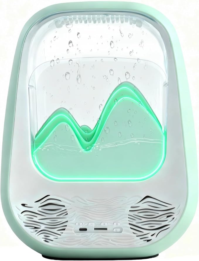 8-in-1 White Noise Sound Machine with Rain Drop Real Sound, Green | Sound Machine with Aroma Diffuser for Sleeping, Stress Relief, Night Light Timer for Bedroom Office Home Hotel SPA Decor
