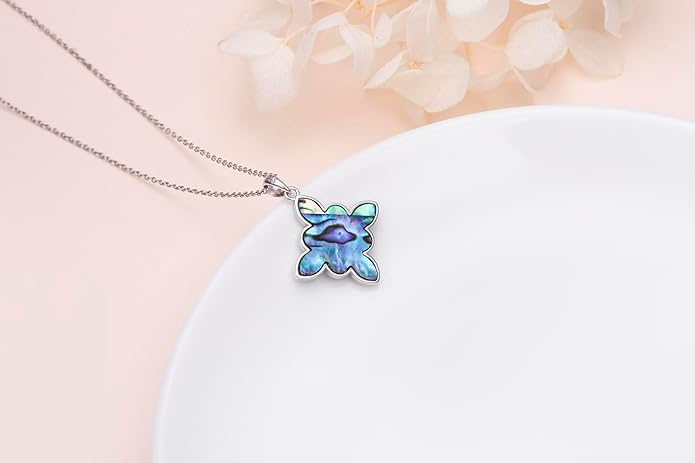 FLYOW 925 Sterling Silver Good Luck Irish Jewelry Celtic Knot Pendant Necklace for Women Birthday Graduation Gift