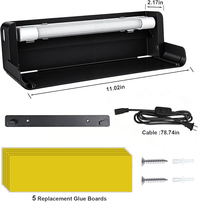 UV Fly Light Trap Indoor for Home Gnat Traps for House, Wall Sconce Fly Light Bug Catcher for Kitchen House & Restaurant Fruit Flies Garage & Warehouse