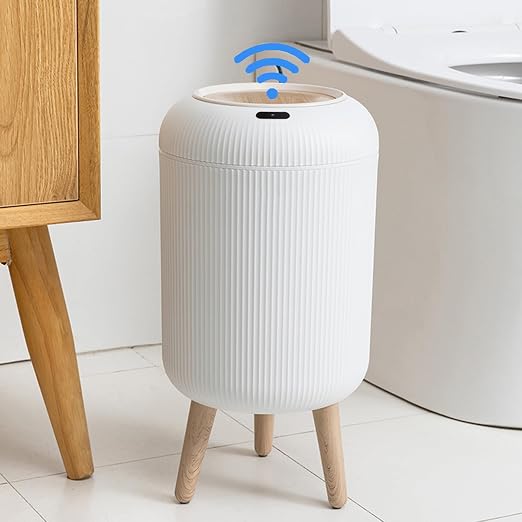 URALFA 3 Gallon White and 2.8 Gallon White Motion Sensor Trash Can