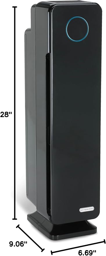 GermGuardian HEPA Air Purifier with UV-C Light - Large Room Air Purifier for Bedroom and Home - Filters Pet Dander, Dust, Pollen, Smoke, Scents - Ideal for Allergies - AC5350B - 28" Tower - Black