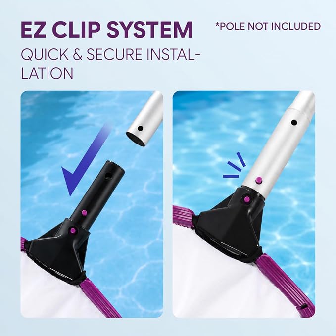 Professional Pool Skimmer Net Pool fine Nets-Cleaning With W/Alu Frame And Fine Nylon Flat Mesh,Pool Leaf Net,Skimmer Net For Fast Debris Cleaning, Pool Net For All Pools And Pond (YLS113F)