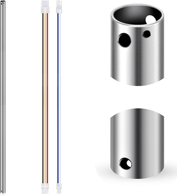 VIHOSE 48 Inch Ceiling Fan Downrod with Extension Cord 4 ft Silver Downrod for Ceiling Fan 1 Inch Outside Diameter Not Threaded Suitable for a Wide Range of Fans