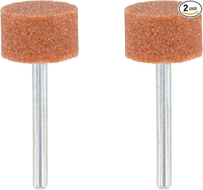 Dremel 8193 Aluminium Oxide Grinding Stones Accessory Set, 2 Cylindrical Grinding Stones for Grinding and Sharpening Metals (15,9 mm)