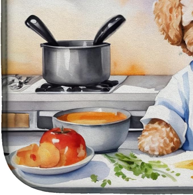 Caroline's Treasures DAC6284DDM Maltipoo The Chef Dish Drying Mat Absorbent Dish Drying Mat Pad for Kitchen Counter Dish Drainer Mat for Countertop, 14 x 21", Multicolor